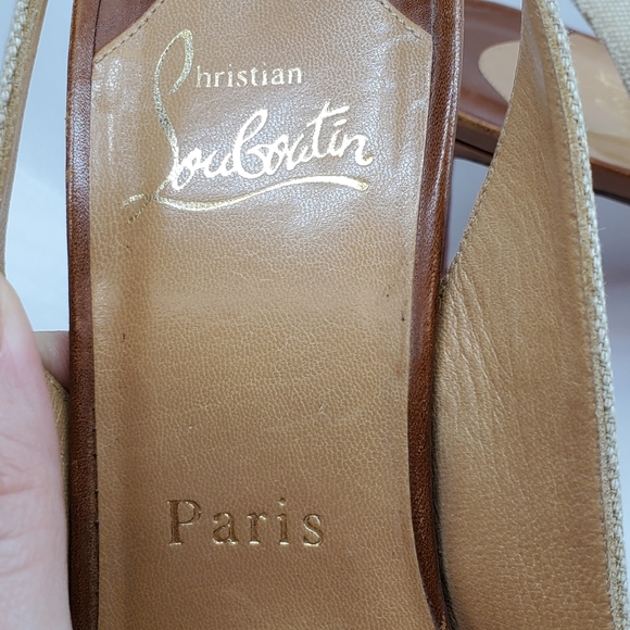 Christian Louboutin Slingback Pump Shoe Heel 39 9 - Picture 4 of 16